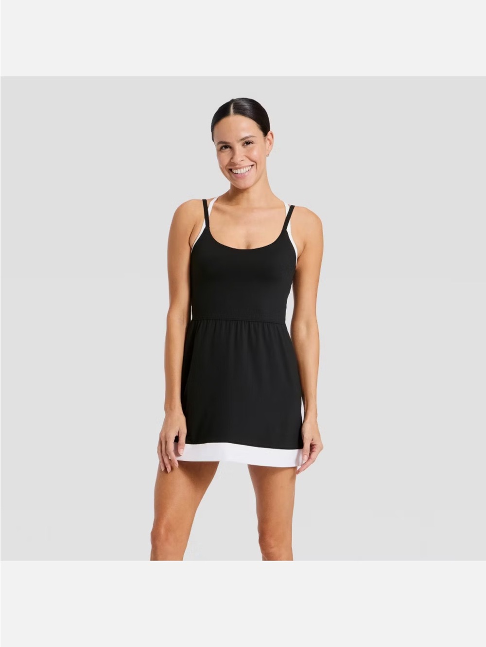 all in motion Black and White Tank Active Dress